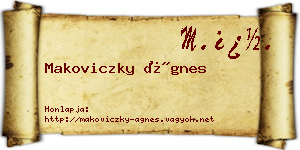 Makoviczky Ágnes névjegykártya